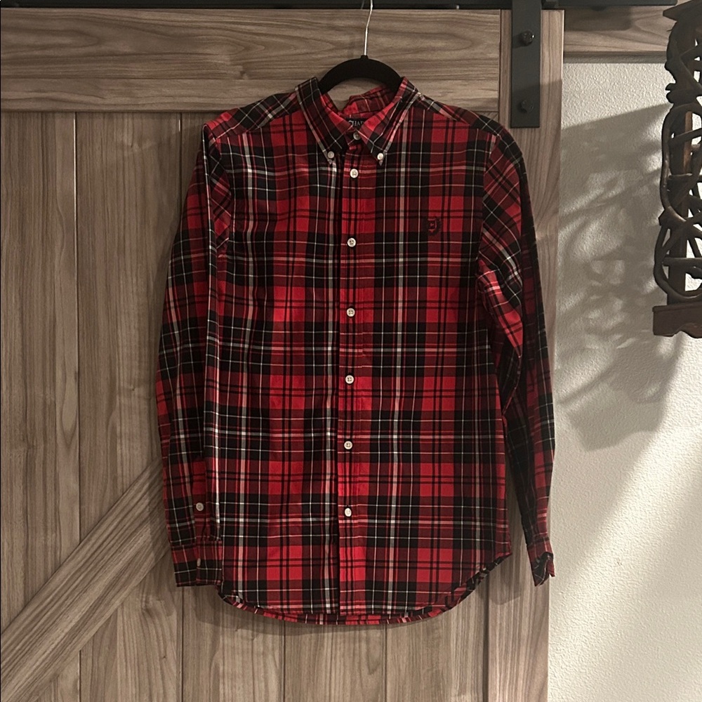 NWOT Chaps Red and Black Plaid Casual Button Up Shirt Size 18-20‎ XL